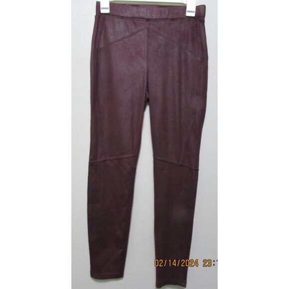 FREE PEOPLE SIZE XS LEATHER SUEDE LOOK LEGGINGS REDDISH BROWN BOHO NWOT FESTIVAL - Picture 6 of 9